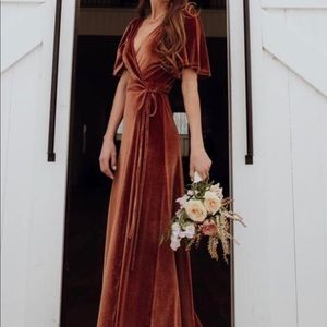 Velvet Wrap Maxi Dress